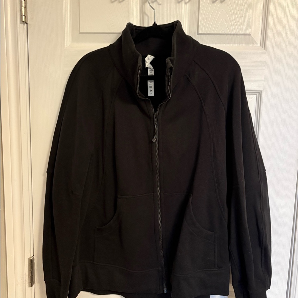 lululemon athletica black funnel neck scuba sweater